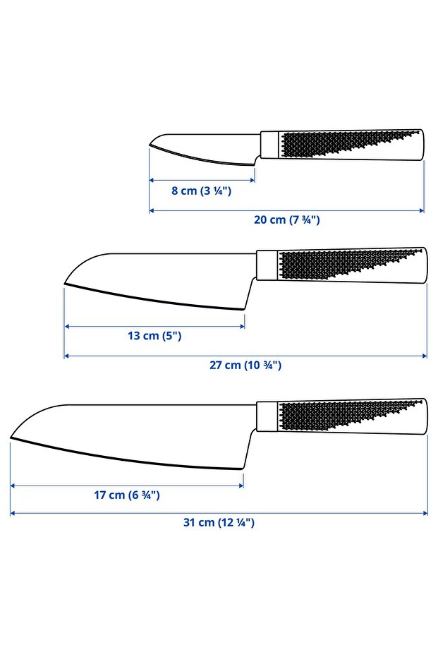 مجموعة سكاكين مقترحة مكونة من 3 قطع - 6
