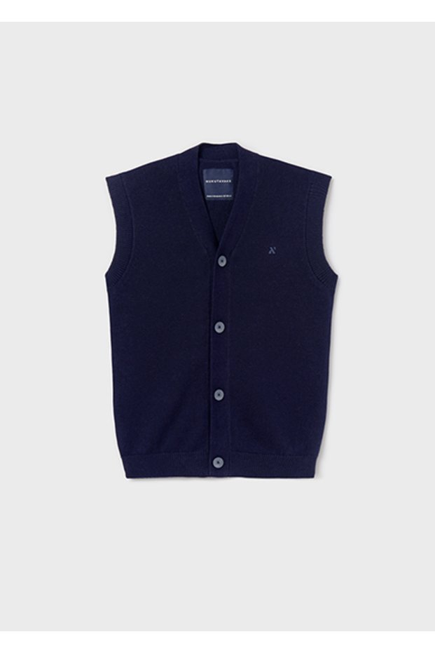 Children's Vest with Wool Blend, Navy Blue