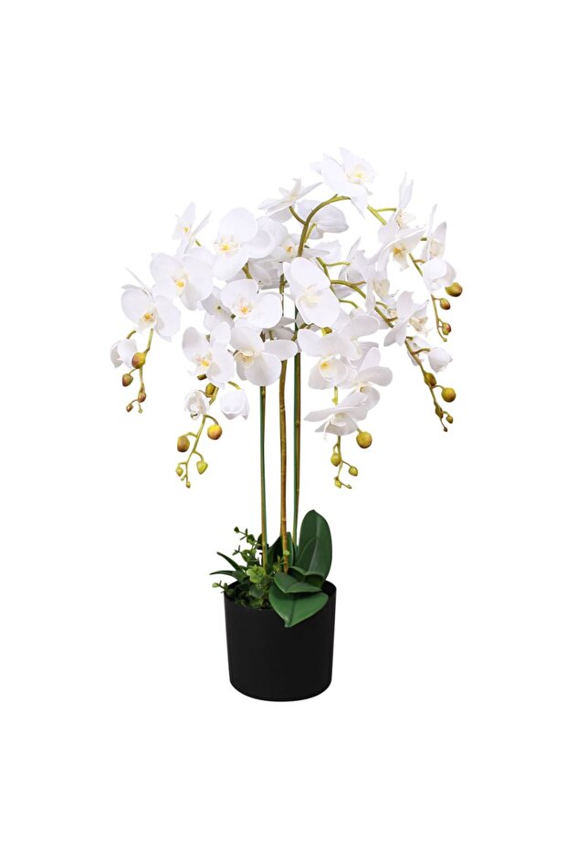Artificial Orchid Plant with Pot 75 cm White