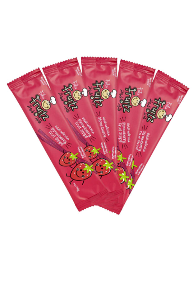 Fruitz Strawberry Fruit Strings - Real Fruit Snack - Vegan- Gluten Free (5x20gm) x 4 Pack