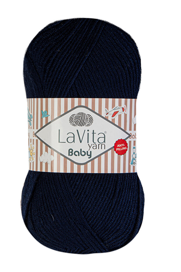 Baby Hand Knitting Yarn 100% Acrylic Anti-Pilling 100Gr (5026 Night Blue)