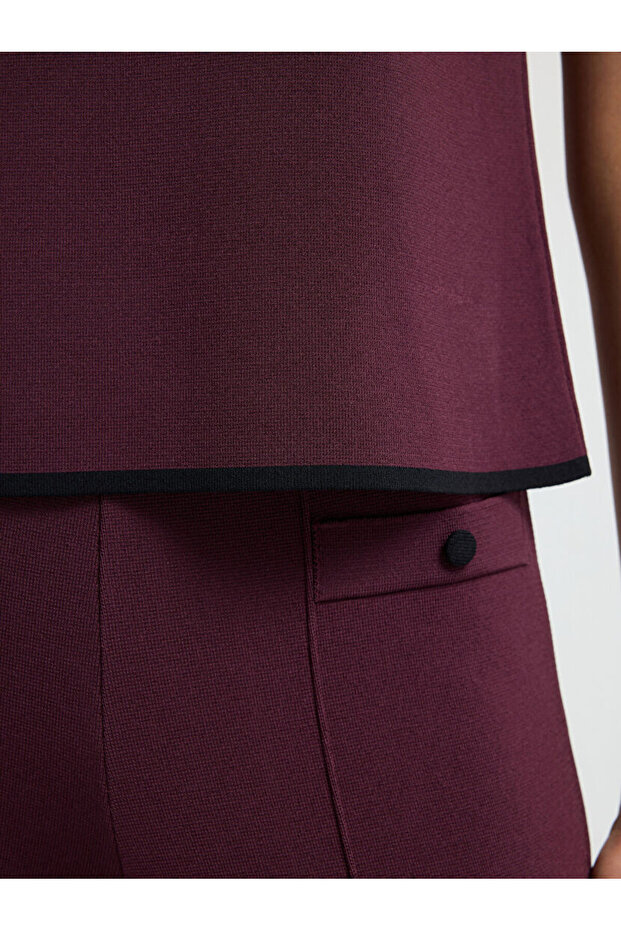 Şerit Detaylı Triko Bluz - 6