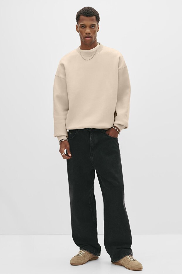 Basic bol kesim sweatshirt - 2