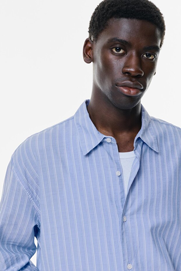 Uzun kollu çizgili gömlek - 6