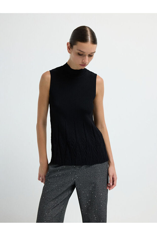 Dik Yaka Triko Bluz - 5