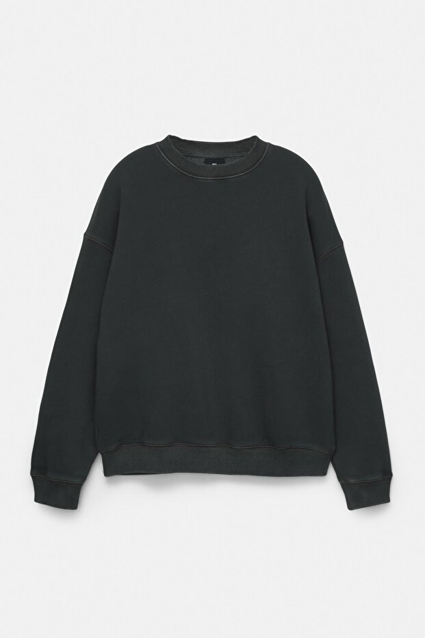 Yıkanmış boxy sweatshirt - 6