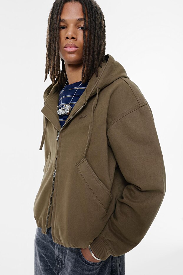 STWD kapüşonlu bomber ceket - 5