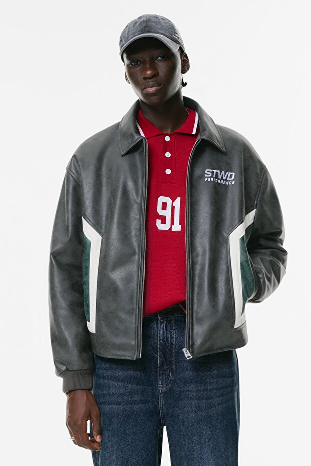 STWD Boxy Suni Deri Ceket - 5