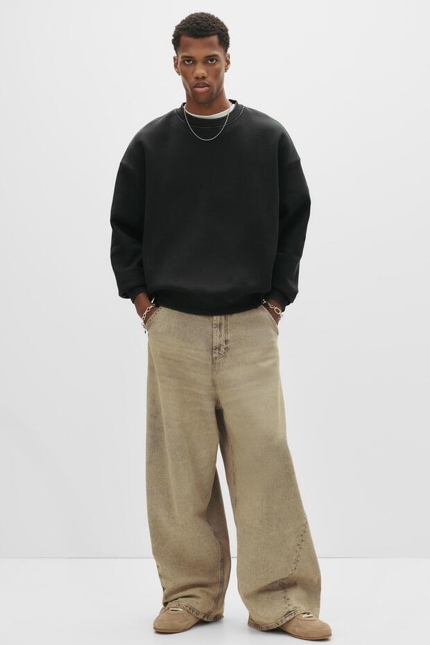 Yıkanmış boxy sweatshirt - 2