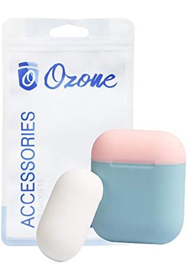Duo Series AirPod Case with Portable Keychain Silicone Cover for AirPod 1/Airpod 2 - Blue