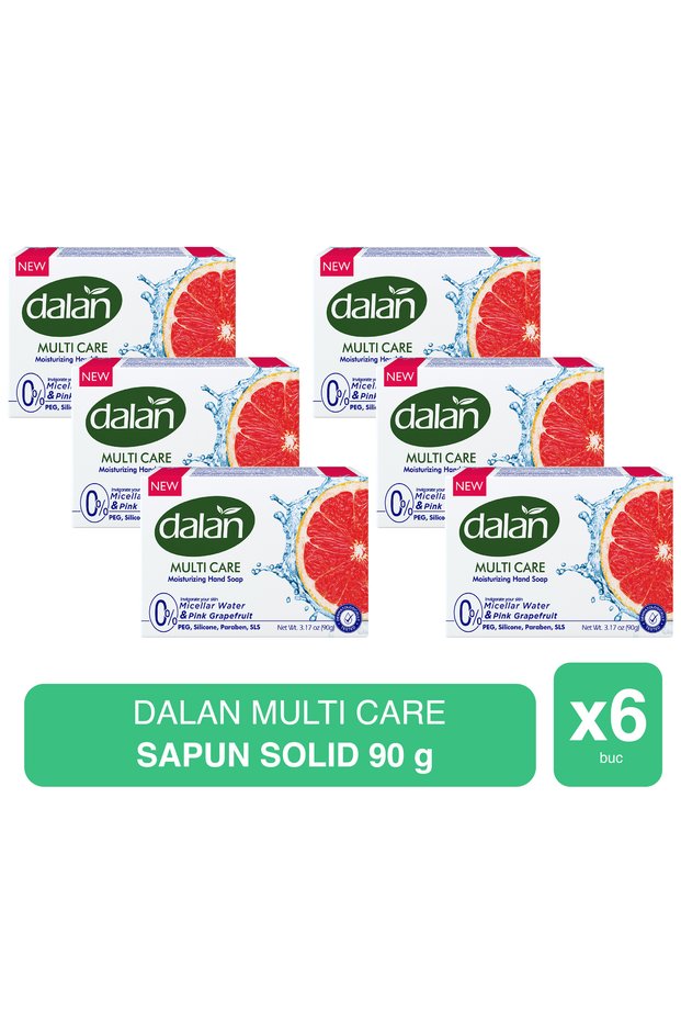 Multi Care – Solid Soap with Pink Grapefruit Extract – 90g x 6