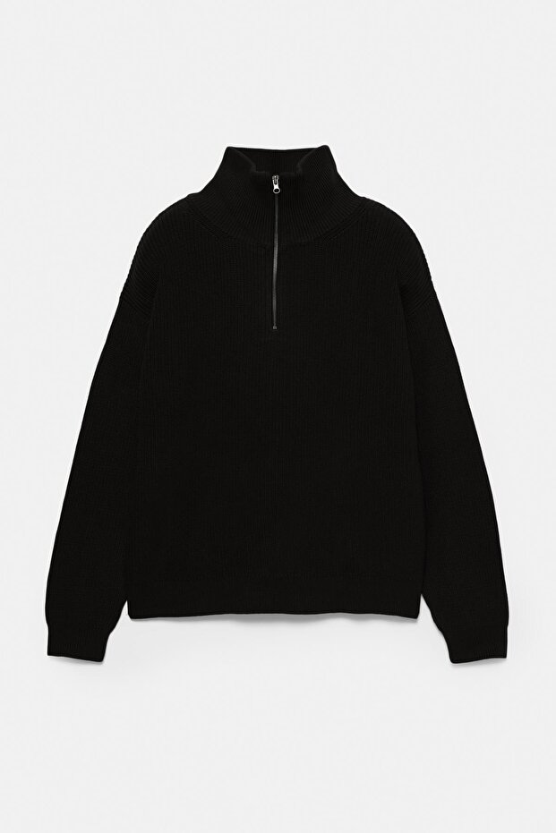 Fermuarlı yaka kazak - 6