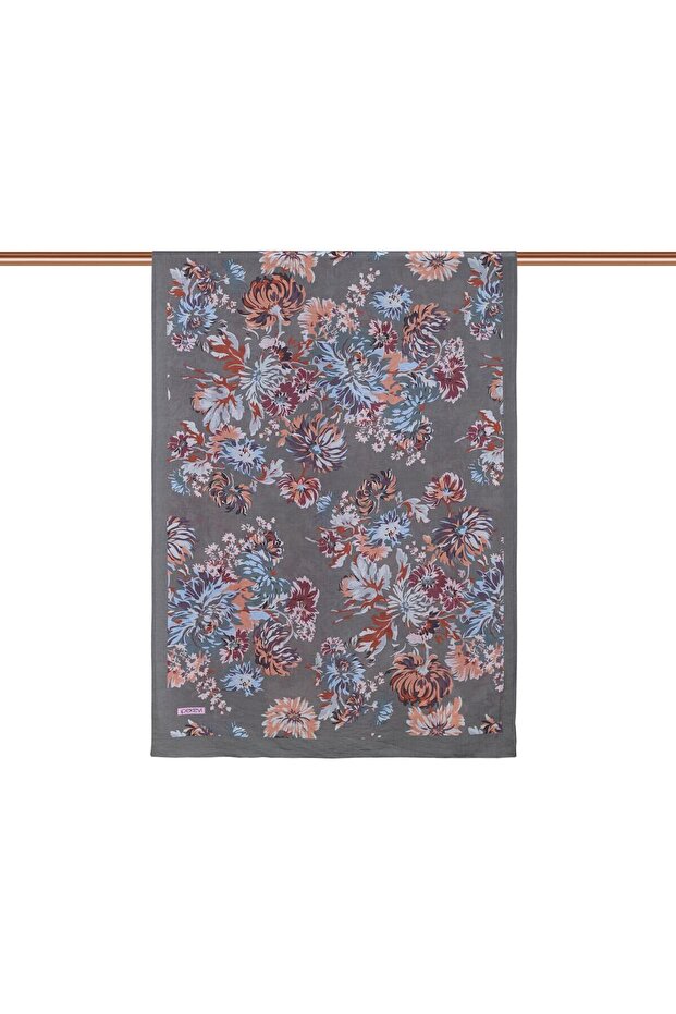 شال تينسوفت منقوش - نمط الأقحوان - أنثراسايت - 2