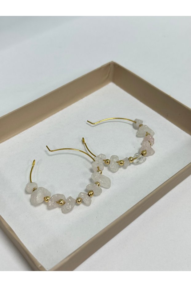 D'Oro Pink Stone Earrings