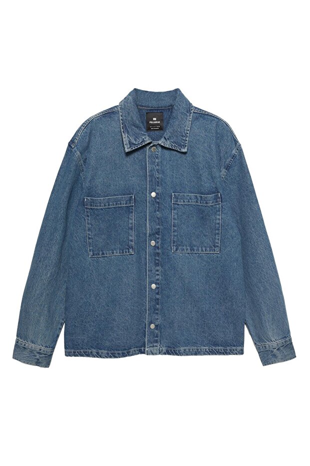 Asit yıkamalı ince ceket - 4