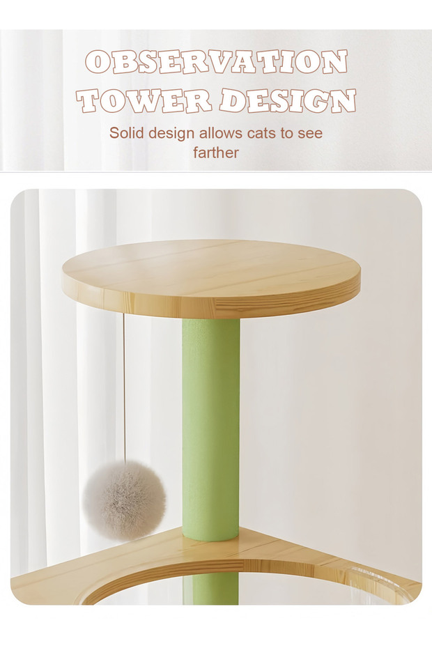 Cat Tree Scratching Post Cat Climbing Frame with Space Capsule Large Cat Bed Cat Toys - 4