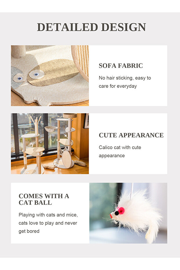 Cat Climbing Frame Cat Tree Cat Scratching Posts Cat Tower - 4