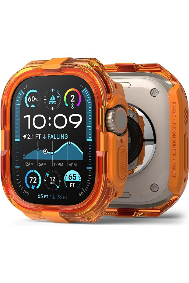 Apple Watch Ultra 2 / 1 Case | Frame Bumper Protection Cover for Watch Case| Neon Orange