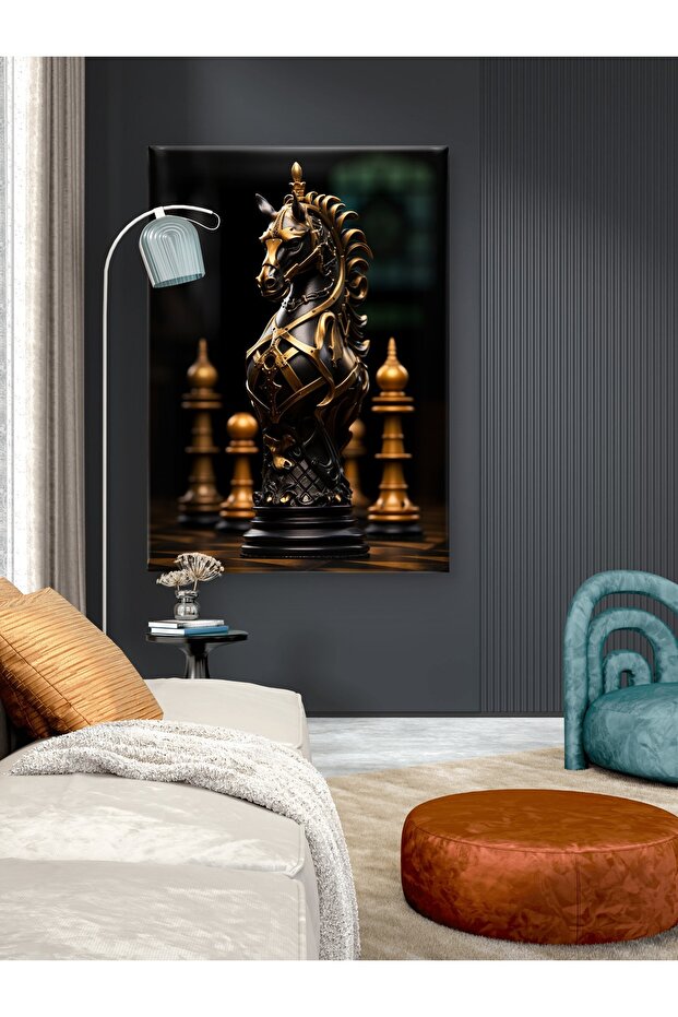 SATRANÇ TEMALI BASKILI KANVAS TABLO - 6