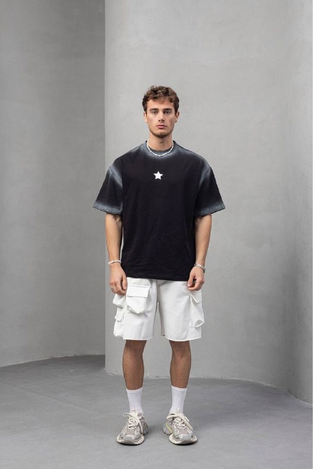 Yıldız baskılı Oversize Tshirt