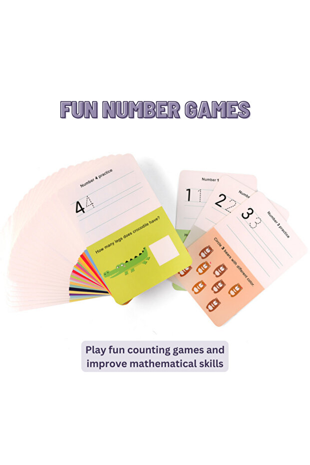 52 بطاقة للكتابة والمسح - ABC و123 - 2