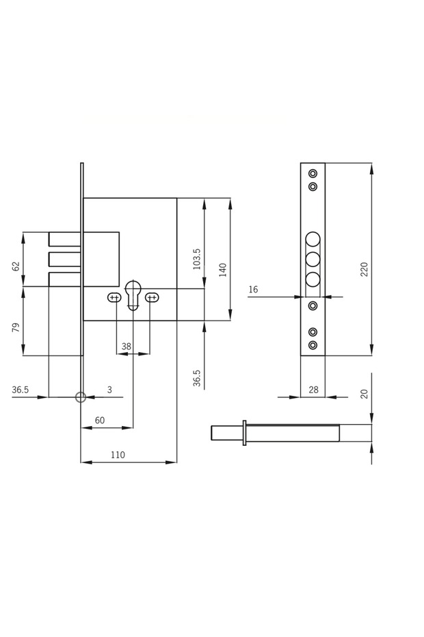 Çelik Kapı Kilidi Alt-Üst Takım - 5