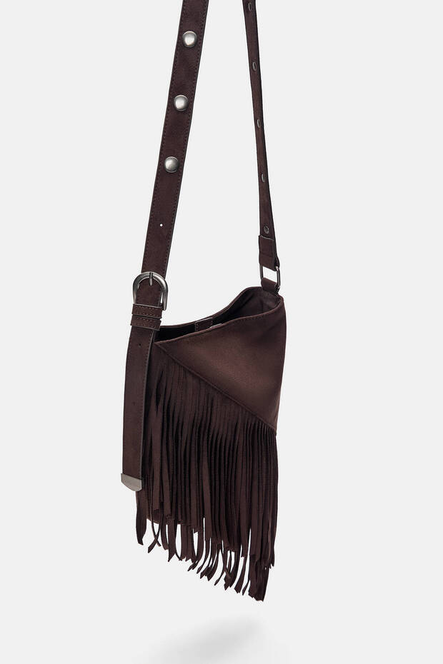 Püsküllü çapraz askılı çanta - 1