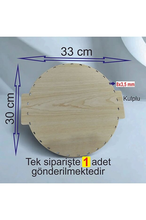 Cream Handle 33X30 cm 1 Piece Raddan Bamboo Tray Knitting Plate Coaster Crochet Base Craft Basket Base