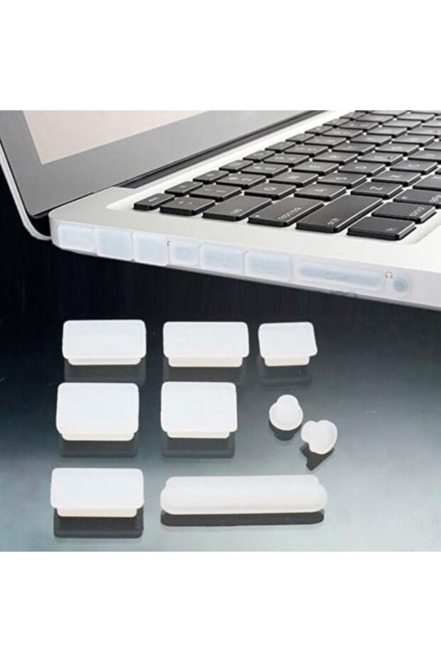 5-Pieces Anti-Dust Plug Kit Compatible for MacBook Pro 13" 15" for MacBook Air 13" - White