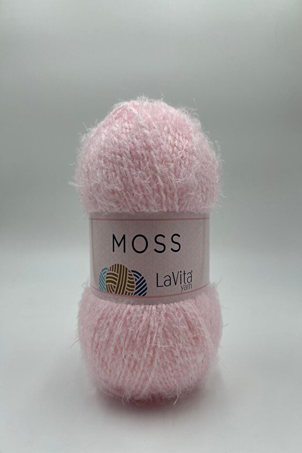 Moss Feather Hand Knitting Yarn 45% Polyamide 55% Premium Acrylic 100Gr (4133 Baby Pink)