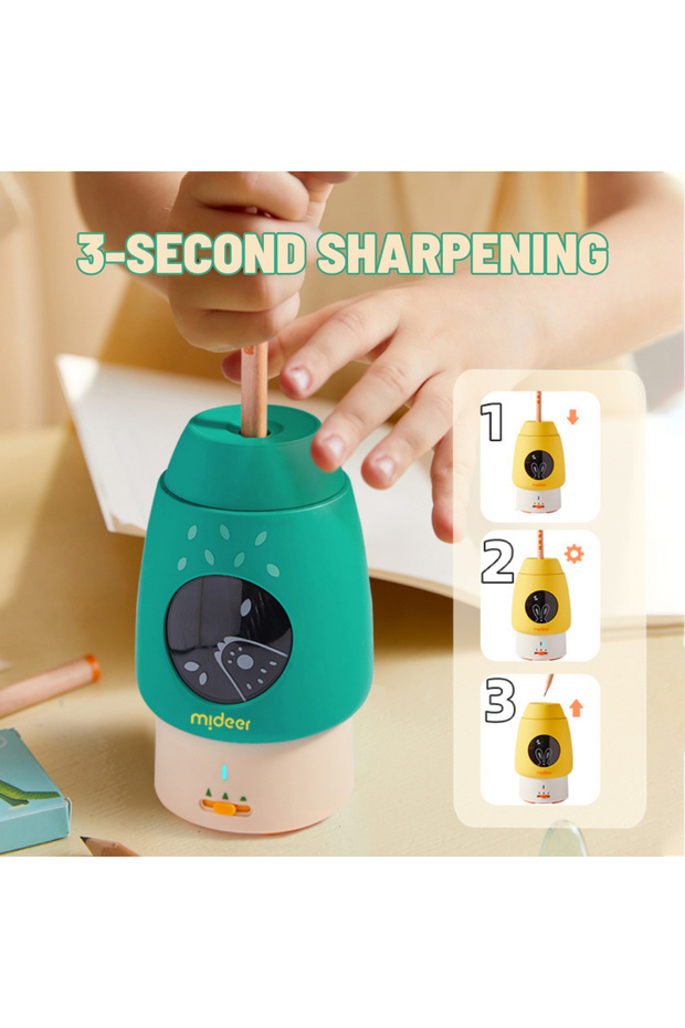 Automatic Pencil Sharpner - Yellow Mushroom - 4