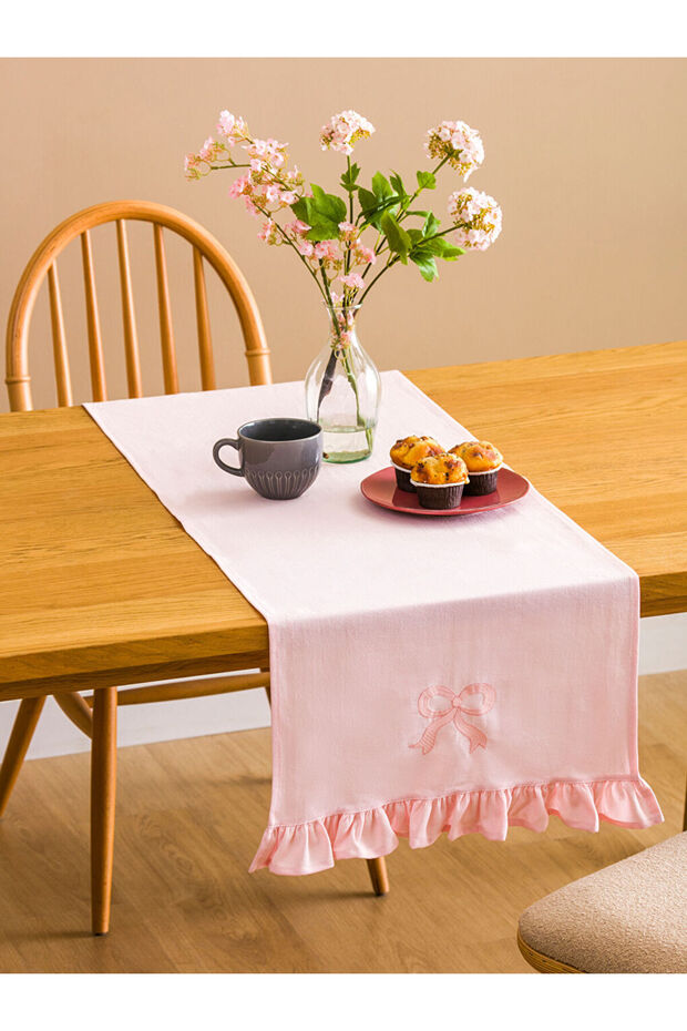 Timeless Recommendations from Timeless Store | Bow Embroidered Ruffle Detailed Runner 45X150 cm