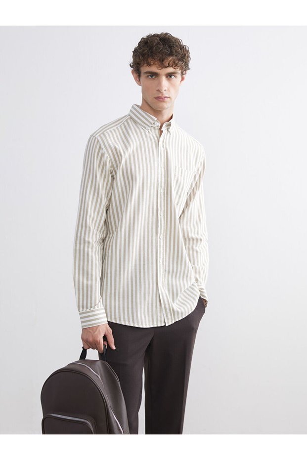 Quality Parts from Çelebi Store Standard Fit Long Sleeve Striped Men's Shirt