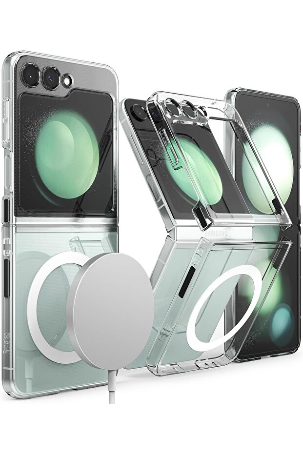 Samsung Galaxy Z Flip 5 Case Cover |Slim Magnetic Series |Clear