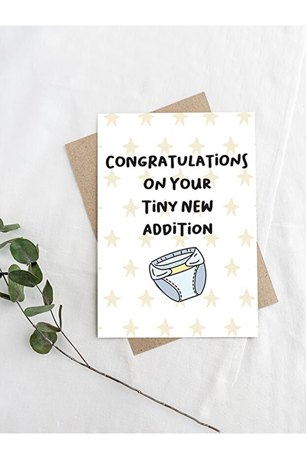 Congratulations On Your Tiny New Addition - Baby Shower Greeting Card