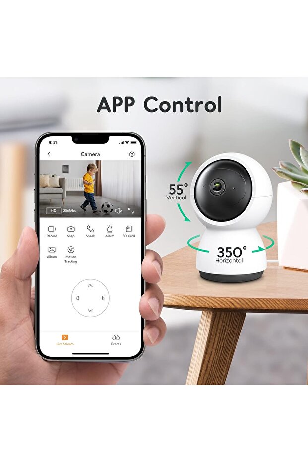 Ev Güvenliği için 2K WiFi Ses/İnsan/Algılama,Gece Görüşü, Hareket Takibi, Bebek Monitörü - 2