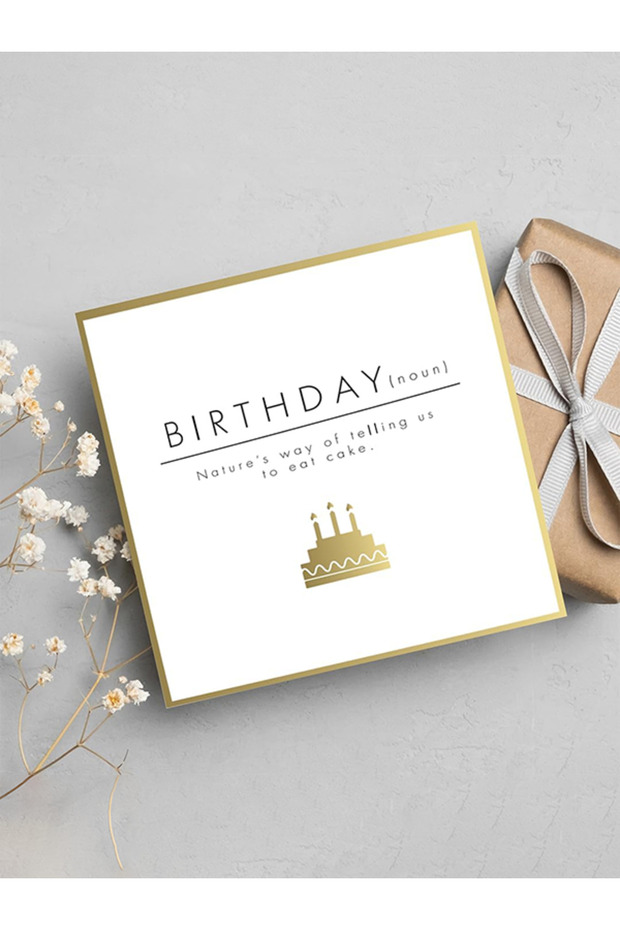 Birthday(noun) - Funny Gold Foil Greeting Card