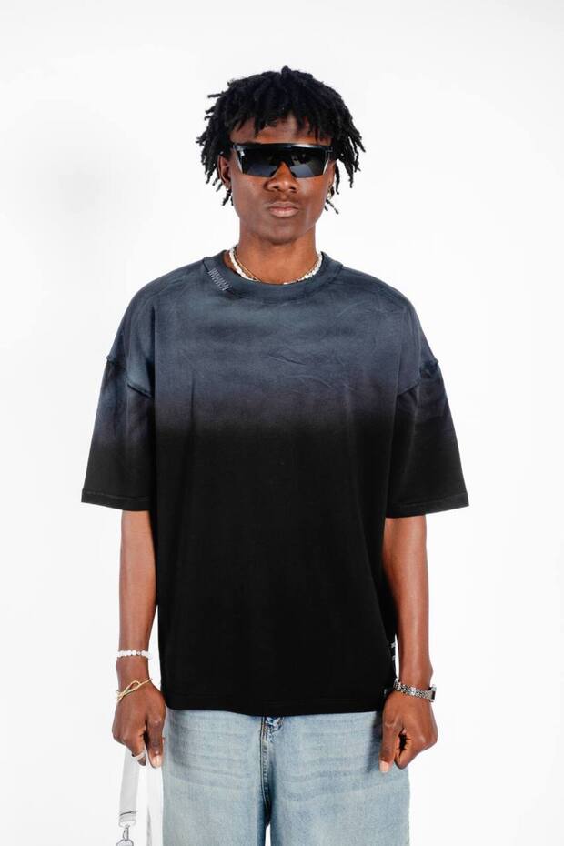 Geçiş Desenli Oversize Tshirt