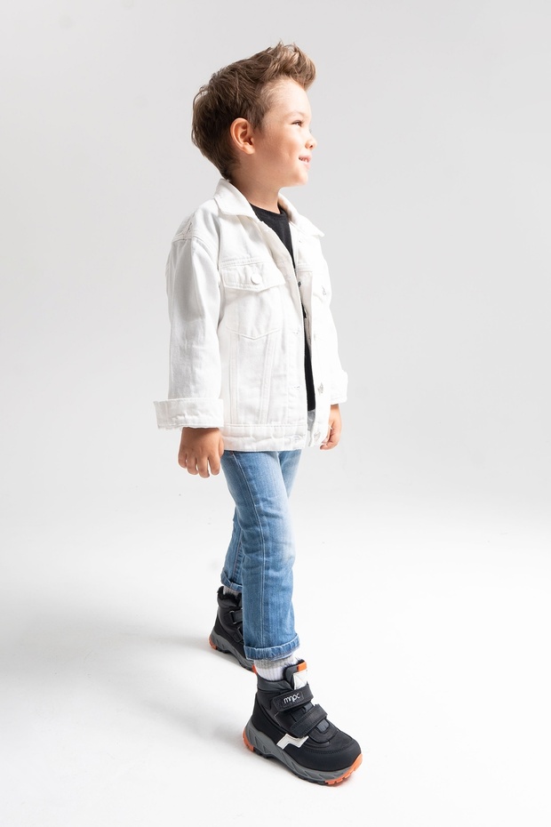 Erkek Çocuk Siyah Hakiki Deri Anatomik Günlük Bot - 2