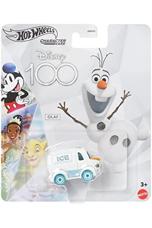 Disney 100th Anniversary Olaf Character Car – 1:64 Scale Die-Cast Toy Vehicle