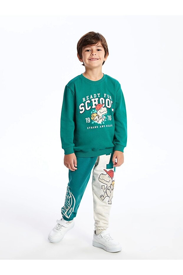 LCW Kids Yeşil Beli Lastikli Kalın Erkek Bebek Jogger Eşofman Alt - 1