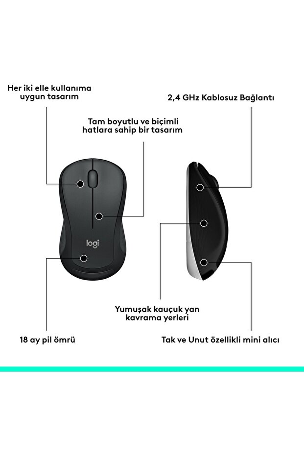 MK540 ADVANCED Kablosuz Türkçe Klavye Mouse Seti - Siyah - 5