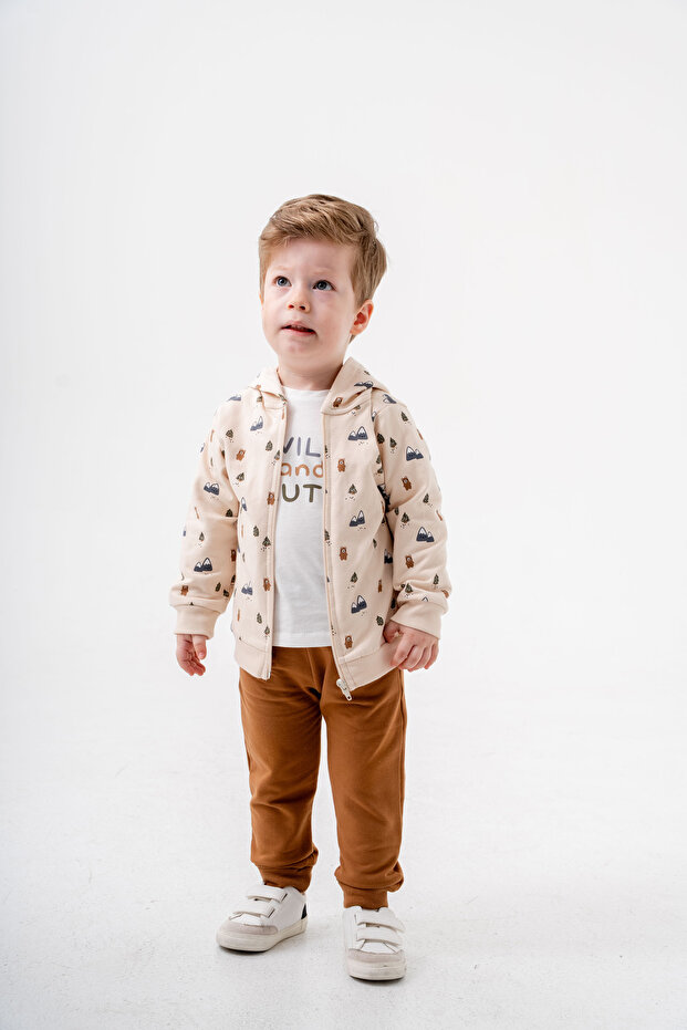 Baby Boy Set with Zipper and Hood