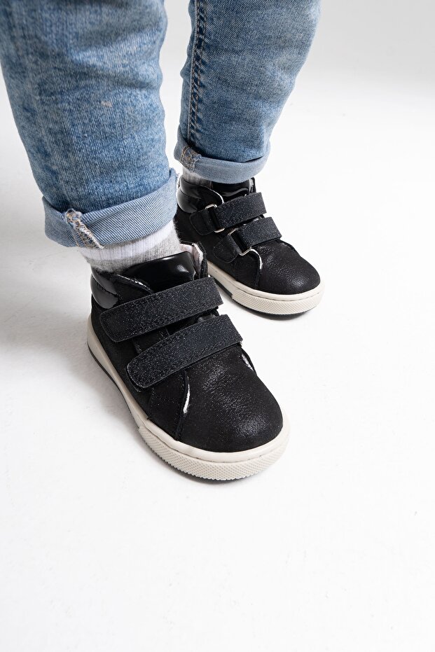 Kız Çocuk Siyah Hakiki Deri Suya Dayanıklı Anatomik İlk Adım Bot - 4