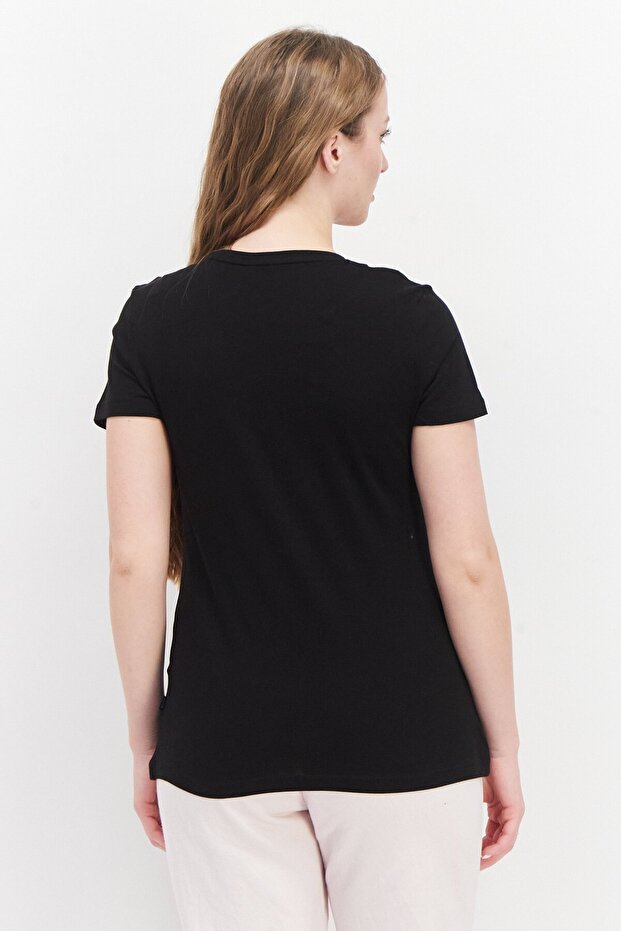 Women Sportswear Fit Short Sleeve Training T-Shirt, Black - 3