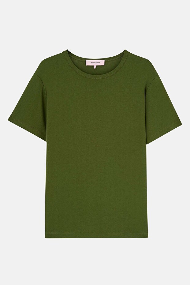 Basic Modal T-shirt - Haki - 1