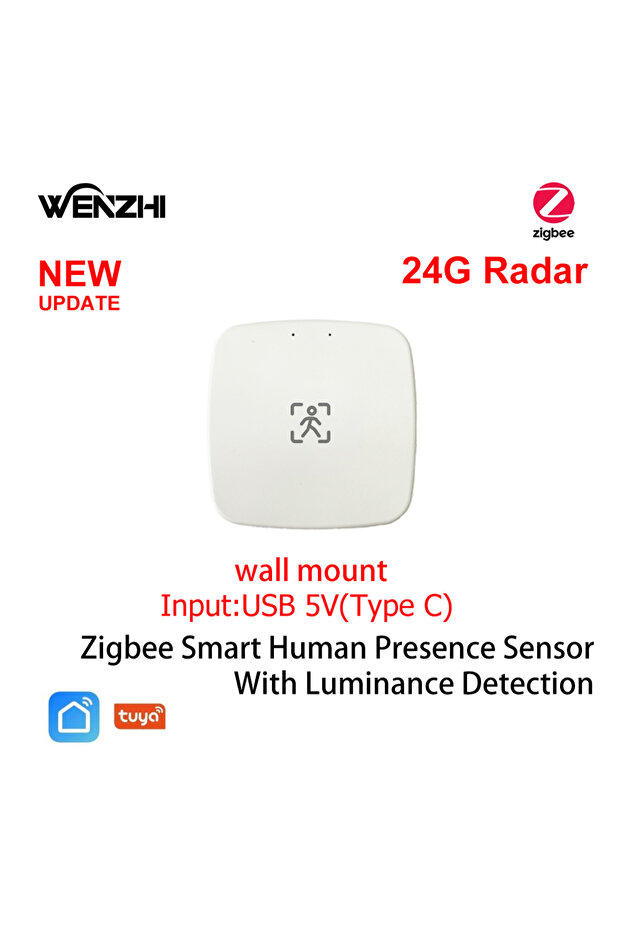 مستشعر حركة وجود الإنسان ZigBee 24G ZigBee Wifi MmWave مع كشف الإضاءة/المسافة 5/