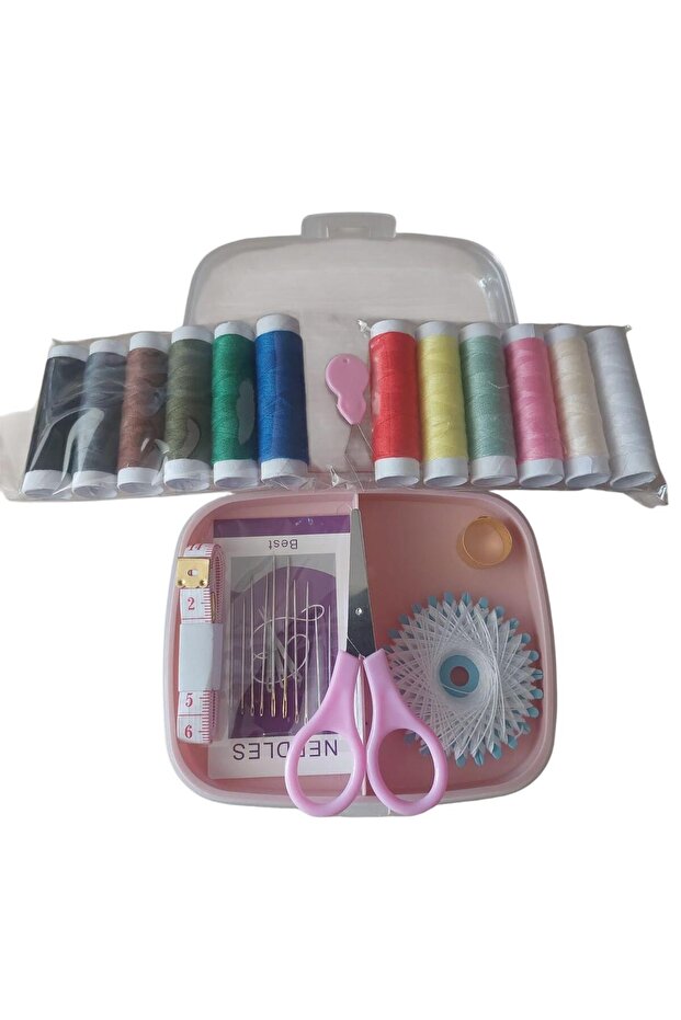 مجموعة خياطة مع صندوق ومقبض - 1