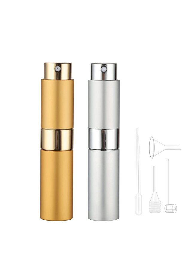 طقم سفر عطر بخاخ 8 مل، زجاجتان بخاخ + قمع واحد، 1