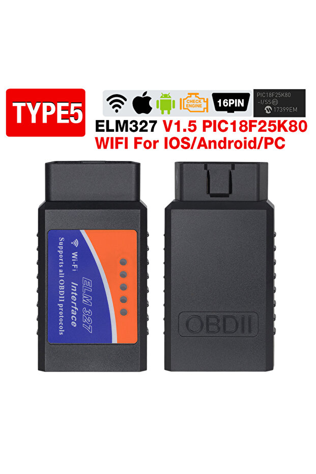أداة تشخيص OBD2 V1.5 PIC18F25K80 Wifi ELM327 V1.5 OBD2 Scanner WiFi BT PIC18F25K80 Chip OBDII لـ I - 1